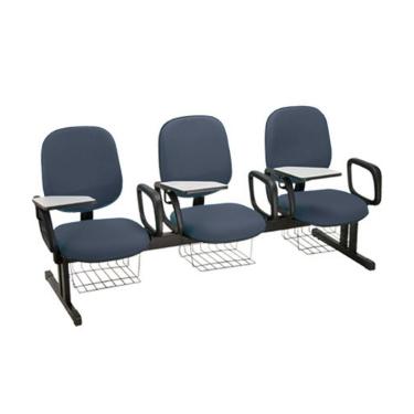 Imagem de Cadeira Escolar em longarina para Escolas Linha Uno Azul