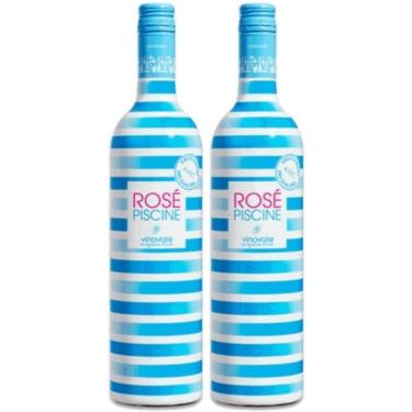 Imagem de Kit Vinho Rosé Piscine Stripes Francês 750ml 2 unidades