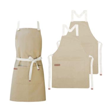 Imagem de Avental Bege Caqui Algodao Cafeteria Bar Vegano Artes 10un