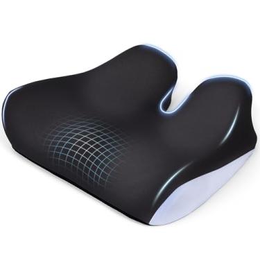 Imagem de DAPOTUGI Almofada ergonômica para cadeira de escritório, almofada de assento de carro extragrande, almofada de espuma viscoelástica para alívio da dor no cóccix e alívio de pressão ciática e suporte