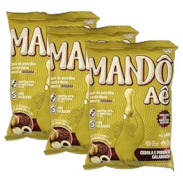 Imagem de Kit 3X: Biscoito de Polvilho Cebola e Pimenta Calabresa Mandô Aê 40g