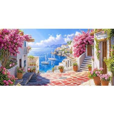 Imagem de Bimkole Kits de arte de diamante de formato especial grande para adultos, conjunto de bordado de strass 5D DIY com diamantes arte flor por números, ponto cruz, decoração de parede para casa, 30 x 61