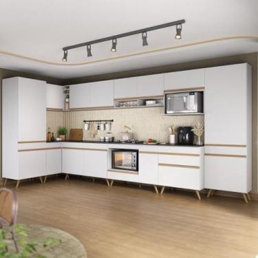 Imagem de Armário De Cozinha Modulada Completa Canto 409cm Com Balcão Veneza Mul