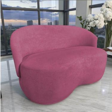 Imagem de Namoradeira Decorativa Beatriz Orgânica Veludo Rosa - Mansão Decor