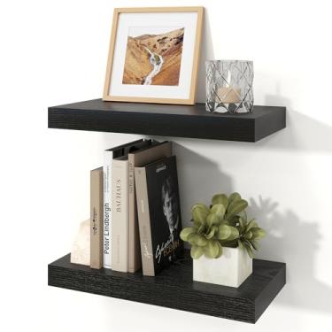 Imagem de Ornawit Prateleiras flutuantes para parede, prateleiras de madeira rústica montadas na parede para banheiro, quarto, sala de estar, cozinha, prateleira suspensa para livros/armazenamento/decoração de