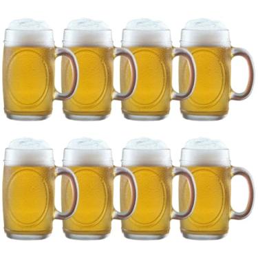 Imagem de Conjunto de 6 Copos de Cerveja em Vidro, Adequados para Bares, Restaurantes e Padarias, 350 ML(8 Unidades)