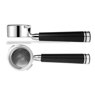 Imagem de LILQ Filtro portátil de 2 orelhas sem fundo de 58 mm | Compatível com máquinas Gaggia de 58 mm | Cabo estável (plano de alumínio, 58 mm para Gaggia)