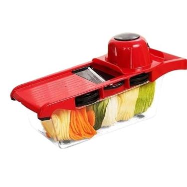 Imagem de Mandoline Profissional Cozinha Slicer Aço Inox 10 em 1 Fatiador Cortador Ralador De Legumes Alimentos