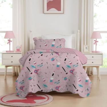 Imagem de Kit Cobre Leito Luxo Colcha Infantil Estampada Solteiro 02 Peças (Maquiagem)
