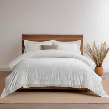 Imagem de Kit Enxoval 6 Peças Edredom Dupla Face e Jogo de Cama de Elástico e Fronhas Casal Queen Casa Dona (Branco)