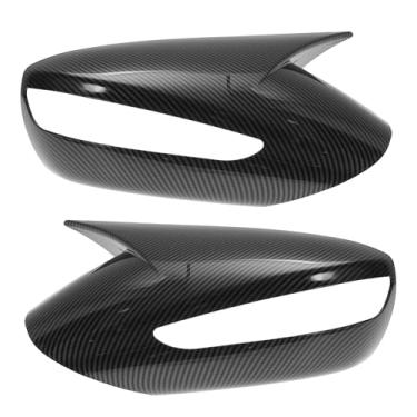 Imagem de Motoforti 1 par de tampa do espelho do lado esquerdo direito ABS de substituição preta para Hyundai Sonata 2011-2014 Chifre de boi com luz de seta capa de proteção de espelho