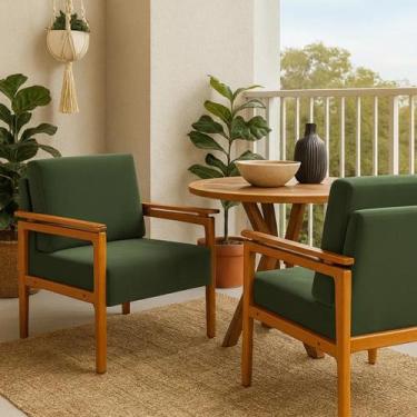 Imagem de Kit 2 Poltronas Yasmin Para Sala De Estar Ou Varanda Gourmet Decorativ