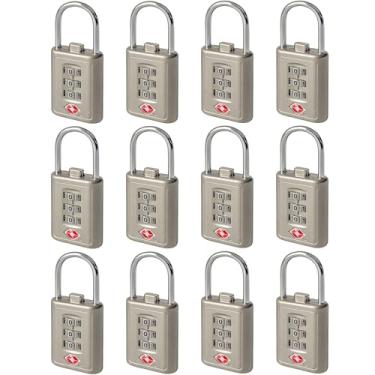 Imagem de Arkali Fechadura de combinação aprovada pela TSA, cadeado de 3 dígitos para malas, bagagens, mochilas, caixas de ferramentas, malas, armários de armazenamento, Prata, Cadeado Combinatio