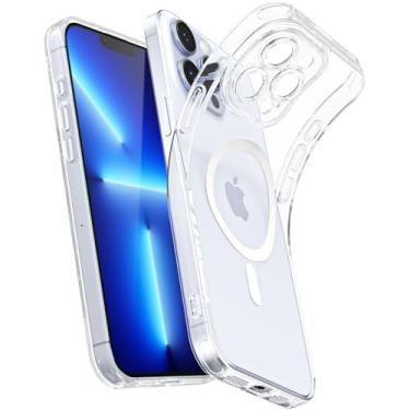 Imagem de Svanove Capa magnética transparente para iPhone 13 Pro Max, compatível com Magsafe Slim Thin Transparente Mag Safe Case para mulheres e meninas, capa de segurança de borracha de silicone macia fofa