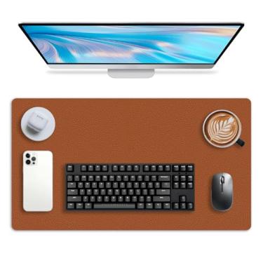 Imagem de Protetor de mesa de couro, tapete de escritório, tapete de mouse grande, borrão de couro PU antiderrapante, almofada de mesa para laptop, impermeável, tapete de teclado de mesa para escritório