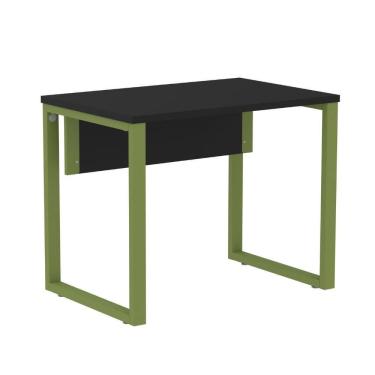 Imagem de Mesa Escritório P25 Tub Pandin 90 Cm (larg) Tampo Mdp Preto Pé Aço Tubular Verde Mirô