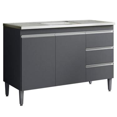 Imagem de Balcao Para Pia 97 Cm 2 Portas Andreia Cinza Reajl Cinza