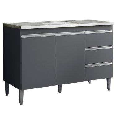 Imagem de Balcao Para Pia 116 Cm 2 Portas Andreia Cinza Reajl Cinza