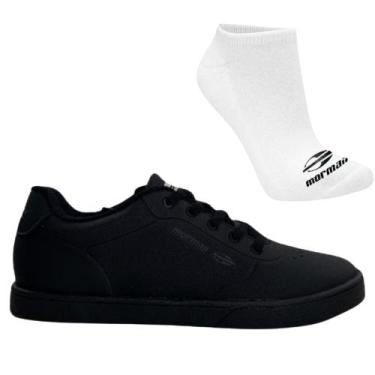 Imagem de Kit Tênis Casual Masculino Mormaii Urban Essence e Meia, 42, Preto, Ma