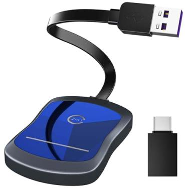 Imagem de Tatopa Adaptador automotivo sem fio Android atualizado para carros 2017+, adaptador Carplay sem fio 2 em 1 para iPhone, compatível com iOS 10+/Android 11+, Plug & Play, latência quase zero