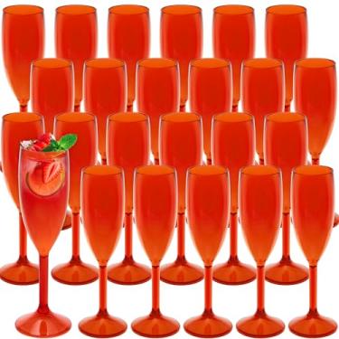 Imagem de 24 peças, taças de champanhe, taças de champanhe de plástico de 153 g, taças de vinho, taças de plástico para festas, copos de bar de mimosa, copos de bebida com haste para celebração de casamento