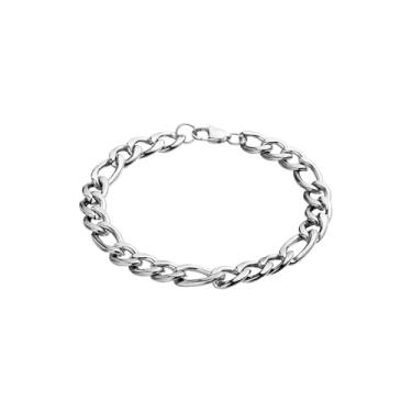 Imagem de Nawflue Pulseira de elos cubanos banhados a ouro 18K para homens e mulheres de aço inoxidável resistente corrente de cabo rolo fígaro pulseiras grossas de ouro grosso simples pulseira masculina