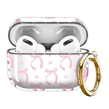 Imagem de Capa transparente compatível com AirPod Pro 2, linda estampa de flores com chaveiro dourado, capa protetora de TPU macio à prova de choque para Air pod Pro 2ª geração (2023/2022/2019) para meninas e