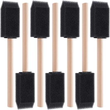 Imagem de CustomyLife 7 pincéis de tinta de espuma, pincel de tinta de esponja com cabo de madeira de 2,5 cm, ferramenta de pintura de esponja para detalhes, manchas, vernizes, grande área e projetos de