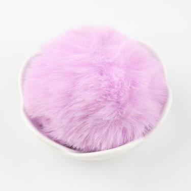 Imagem de Bolinha Pelúcia Pompom 8cm Lilás com Elástico em Poliéster - unidade -