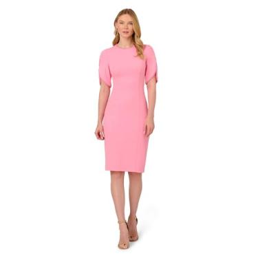 Imagem de Adrianna Papell Vestido feminino midi crepe pérola de malha, Flor de cerejeira, 40