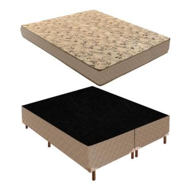 Imagem de Cama Box Queen com Colchão D33 Unique Duoface 20x158x198cm e Base Flor