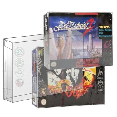 Imagem de MALKO 20 Pack Video Game Protector Compatible with: SNES & N64 Game Box | Clear Plastic Sleeve Cover