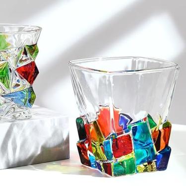 Imagem de Atyhao Copo de Uísque, Copo de Cristal Soprado à Mão Multicolorido de 320 Ml Com Brilho Colorido, para Coquetel de Uísque Bourbon, Bar Doméstico, Presente de Festa de Escritório (#6)