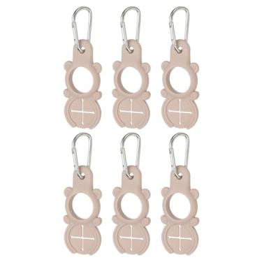 Imagem de YELARXI Clipe de garrafa de água, suporte de silicone para garrafa de água, fivela pendurada, porta-chaves em forma de urso, suporte de garrafa com laço para toalha para acampamento ao ar livre