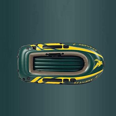 Imagem de LMJYU Barcos infláveis para adultos, conjunto de botes infláveis para 3 pessoas, crianças, bote inflável com bomba e remos para esportes aquáticos