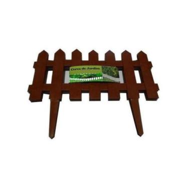 Imagem de Cercas Decorativa Kit 21 jardim De Plástico Marrom 8,5 mts - UNI ECCOM