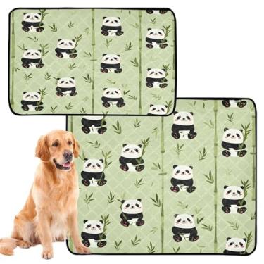 Imagem de CEBUGI Almofadas de xixi laváveis para cães, pacote com 3, almofadas impermeáveis para filhotes de cachorro, antiderrapantes, à prova de vazamento, para cama de cercadinho, panda fofo