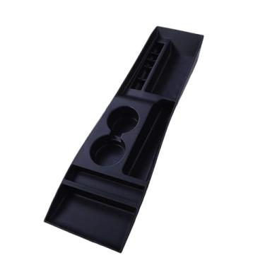 Imagem de Luocute Bandeja Organizadora do Console Central, Caixa de Armazenamento de Borracha Com 2 Porta-copos para S 2012 2015, Organizador de Console Preto 25,59 X 8,26 X 1,97 pol., Apoios de