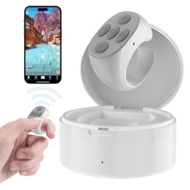Imagem de Controle remoto Bluetooth sem fio com ponta de dedo - Atualizações remotas Tiktok anel de rolagem virador de página TIK tok anéis de rolagem para câmera, controle remoto Bbluetooth anel de rolagem