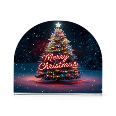 Imagem de Qilmy Lindo suporte de guardanapo de acrílico para árvore de Natal, porta-guardanapos para mesas cozinha restaurante decoração de casa, suporte decorativo moderno para guardanapos de coquetel de papel