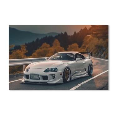 Imagem de HouLaiZhe Carro esportivo japonês Sup Sunrise pôsteres tela estética decoração de sala de parede impressões de parede sala de galeria decoração de parede para quarto sala de estar escritório 11 x 17