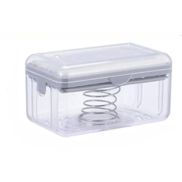 Imagem de Porta Sabão em Barra com Sistema de Drenagem Inteligente e Escova Integrada para Lavagem e Limpeza de Roupas – Compacto e Prático(Cinza)