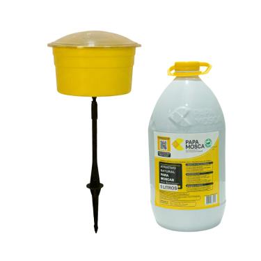 Imagem de Armadilha + Atrativo Papa Mosca Captura Atrai Mata Mosca Com Suporte 5 á 20 Litros Jt Home (5 LITROS)