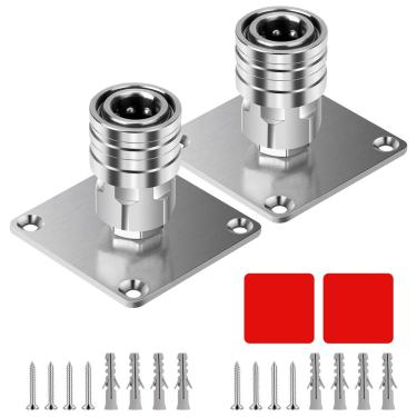 Imagem de ZEZEFUFU 2 peças de suporte de panela de espuma de aço inoxidável para lavadora de pressão, suporte de ponta de bocal de lavadora de pressão de conexão rápida de 0,65 cm, rack de montagem na parede