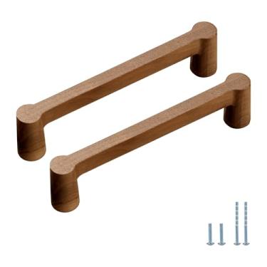 Imagem de Evionlin Puxador de porta de armário de cozinha de nogueira com 6 peças de pés redondos de 12,8 cm