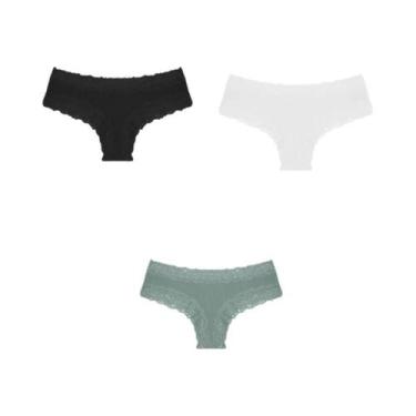 Imagem de Calcinhas Brasileiras De Algodão Com Renda plus Size Sem Costura De Ci