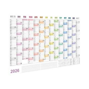 Imagem de Calendário De Parede Grande 2026 2025 Com Adesivos Kawaii, Planejador 