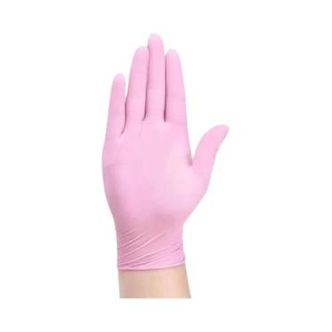 Imagem de Luvas Descartáveis de Nitrilo Rosa, À Prova D'água, Antiestáticas, Sem
