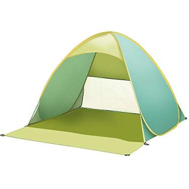 Imagem de iCorer Protetor de sol automático portátil instantâneo para tenda de praia de cabana rápida para uso ao ar livre, Verde
