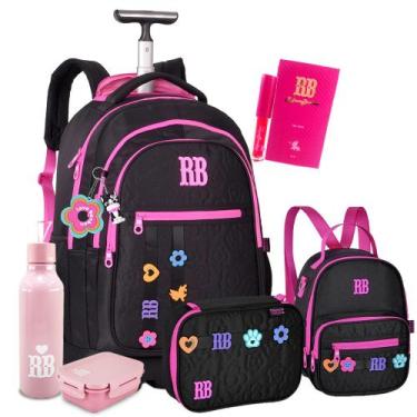 Imagem de Kit Mochila Carrinho Rebecca Bonbon Estojo Lancheira Térmica, RB26229 